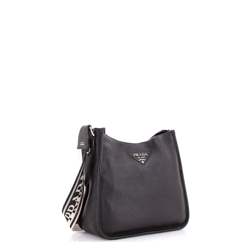 Prada Logo Strap Hobo Leather Medium #236991P24B - Picture 2 of 7